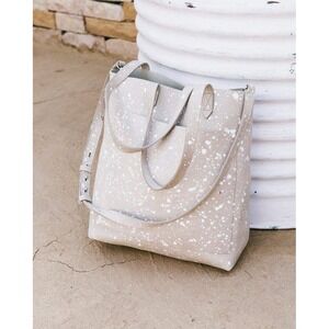 Madewell transport tote bag purse paint splatter leather crossbody